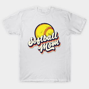 Retro Softball Mom Funny Vintage Softball Mom T-Shirt